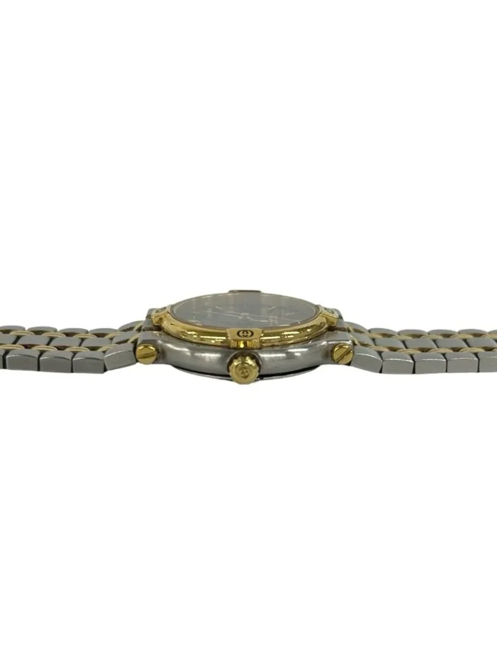 Gucci Log Stainless Steel Quartz Watch Wristwatch Silver